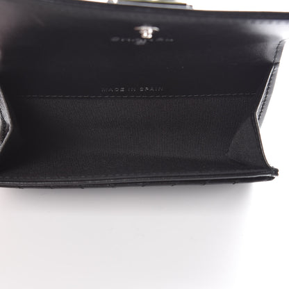 Chanel Lambskin Chevron Quilted Boy Card Holder Wallet Black 5 of 9