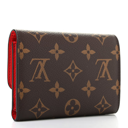 Louis Vuitton Monogram Flower Lock Compact Wallet Coquelicot 3 of 7