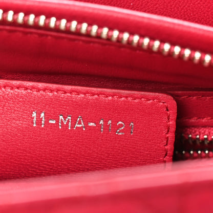 Christian Dior Lambskin Cannage Medium Pearl Lady Dior Dark Pink 7 of 11