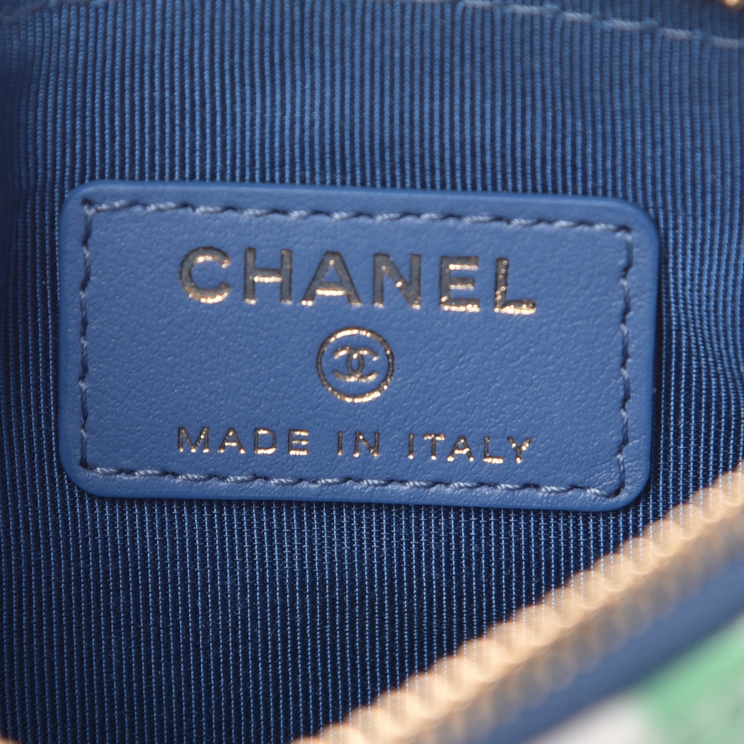 Patent Calfskin Printed Quilted Small Cosmetic Case Multicolor