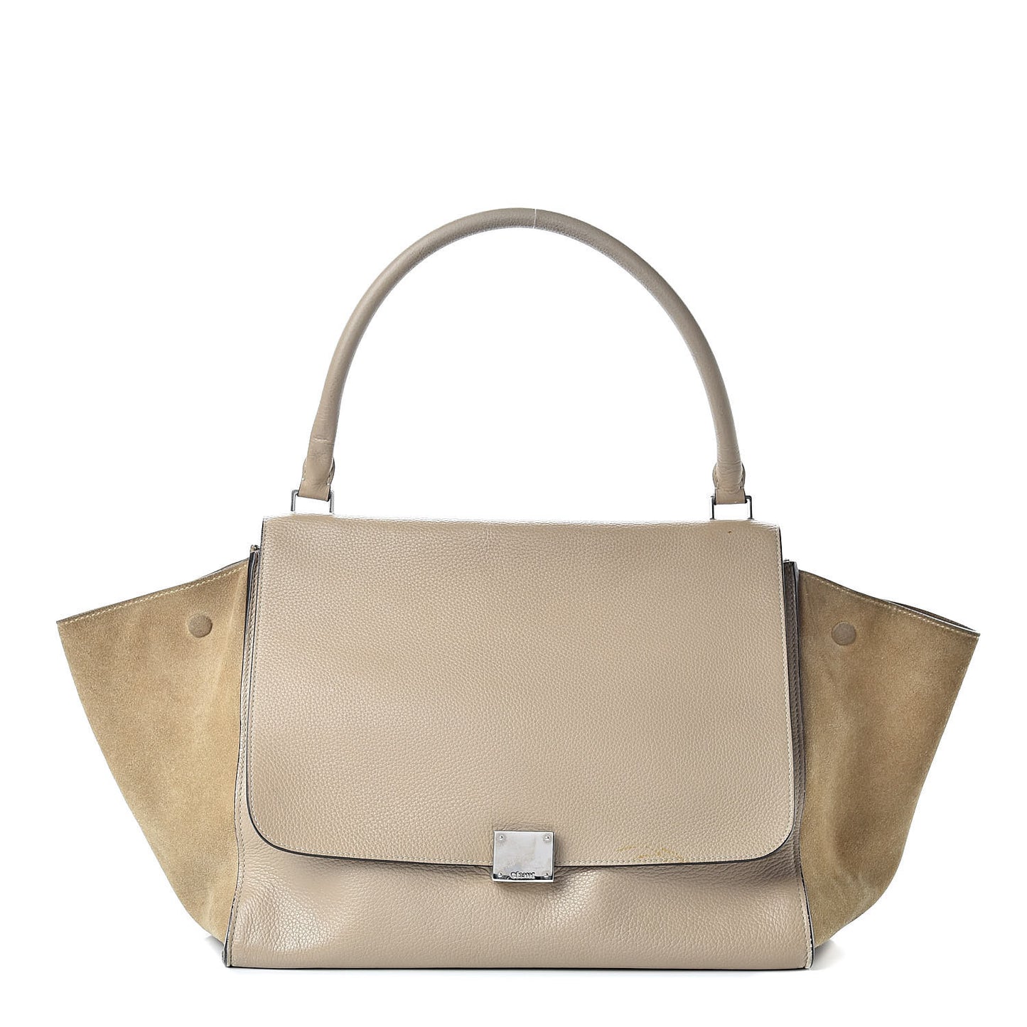Drummed Calfskin Suede Large Trapeze Dune