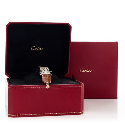 Cartier Stainless Steel Alligator 25mm Must de Cartier Tank Quartz Watch Brown 5 of 5