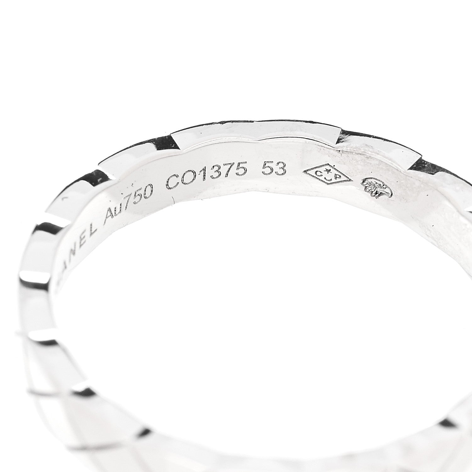 Chanel 18K White Gold Mini Coco Crush Ring 53 6.25 5 of 6