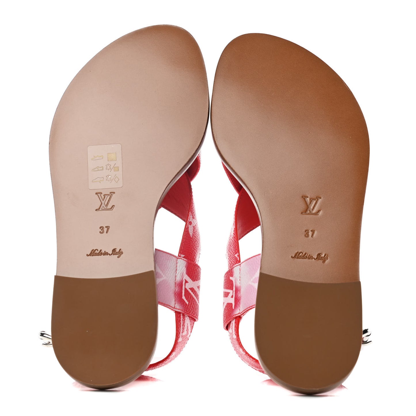 Monogram Escale Palma Flat Sandals 37 Rouge