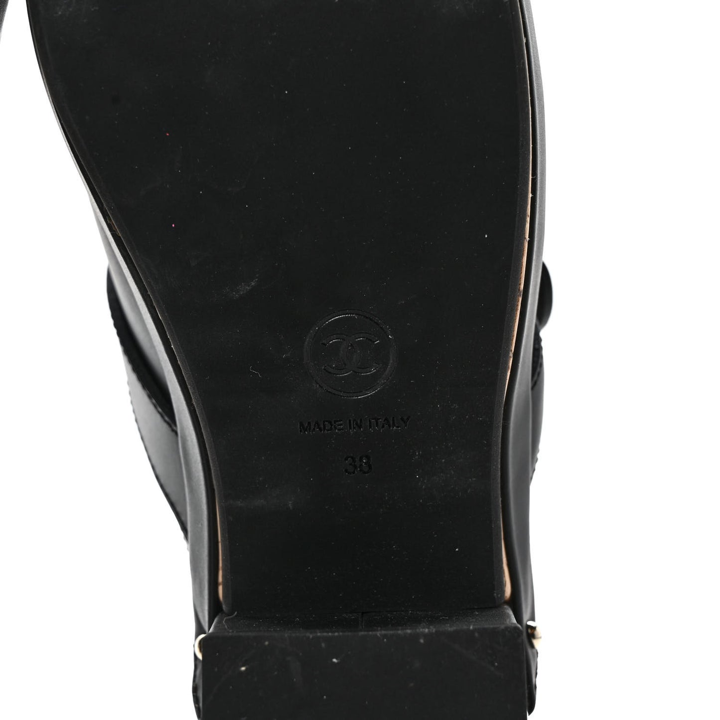 Calfskin CC Turn Lock Clogs 38 Black
