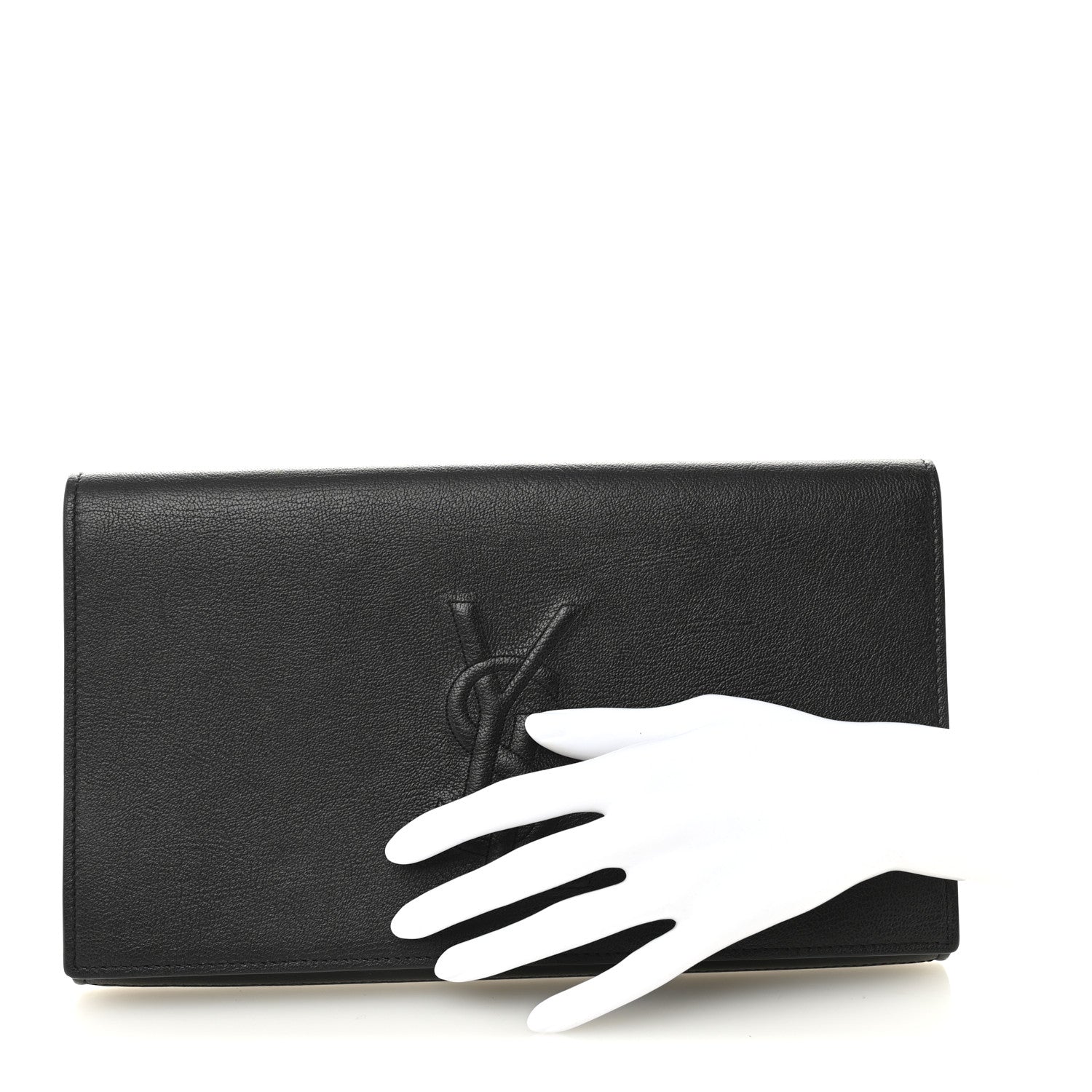 Saint Laurent Calfskin Monogram Large Belle De Jour Clutch Black 2 of 11
