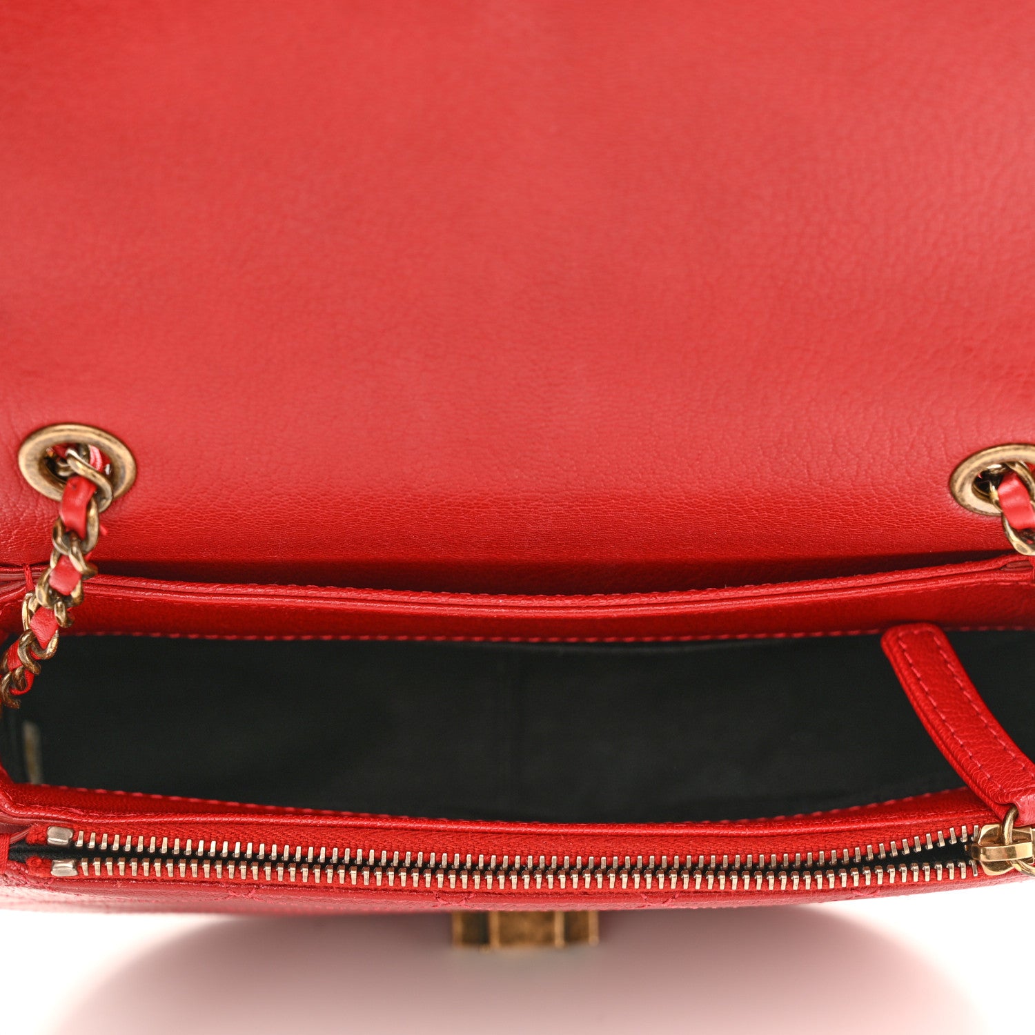 Chanel Shiny Calfskin Goatskin Quilted Small Coco Curve Messenger Flap Red 5 of 10