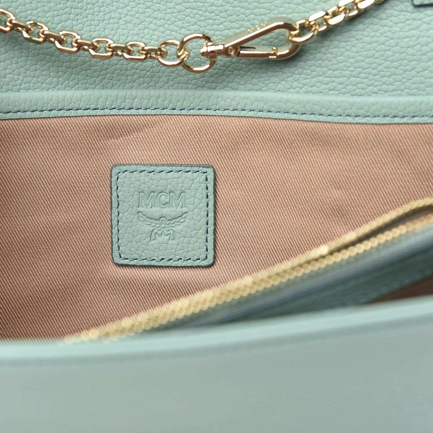 Calfskin Studded Large Crossbody Wallet Mint