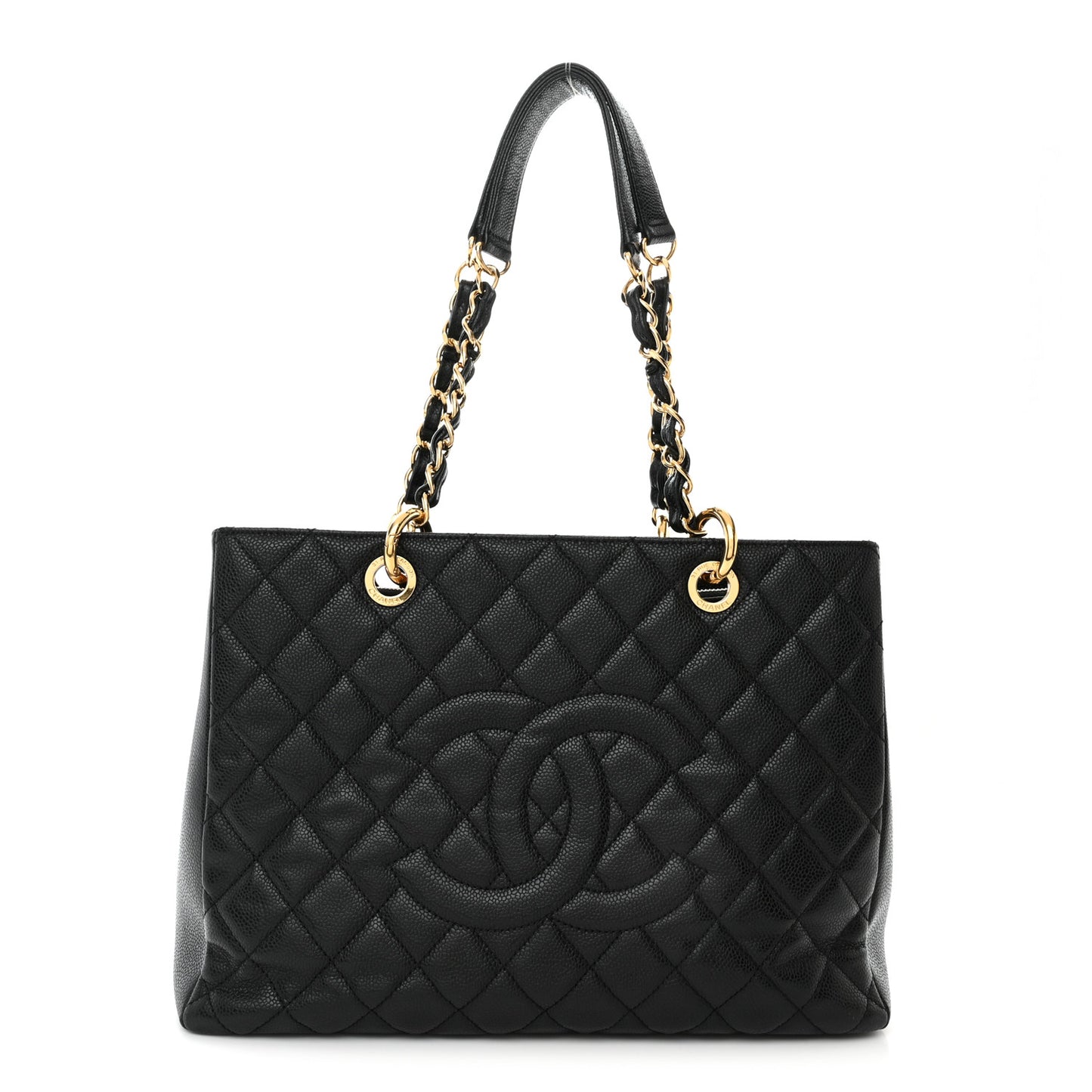 Caviar Quilted Grand Shopping Tote GST Black