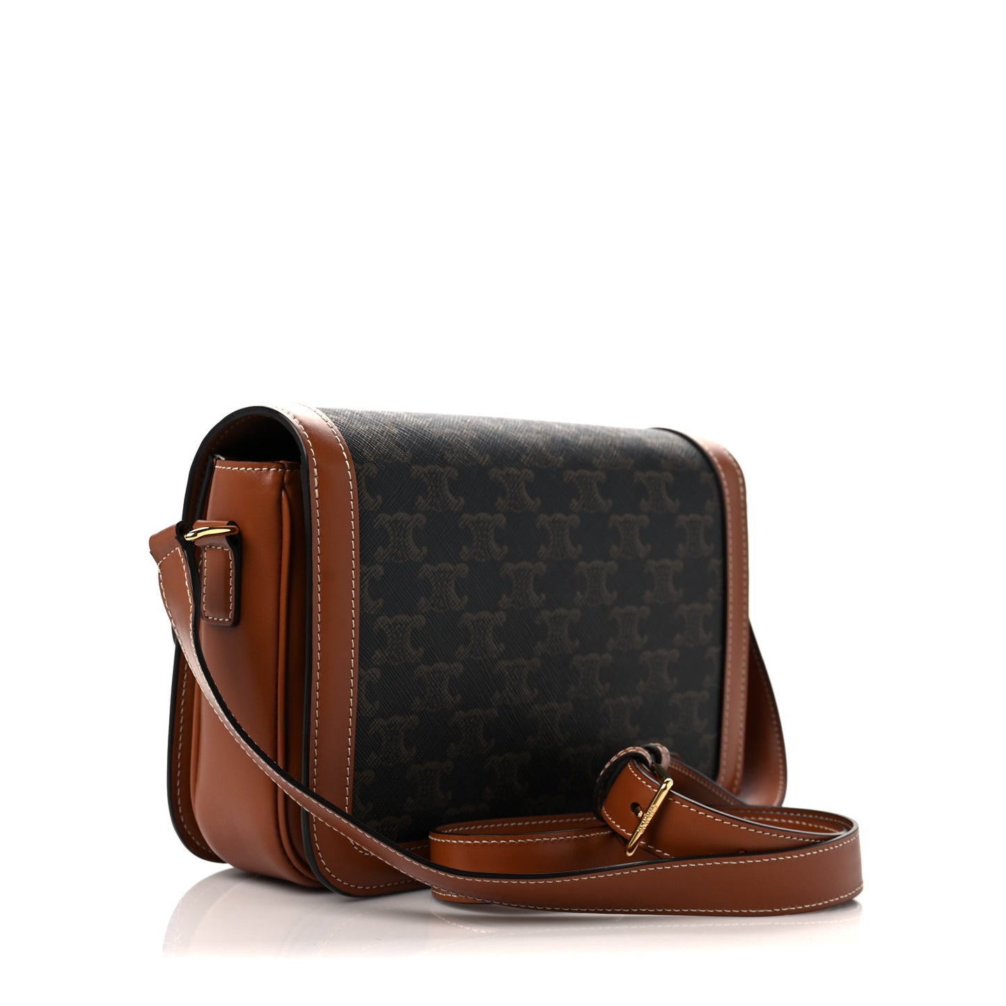 Triomphe Canvas Calfskin Medium Triomphe Bag Tan