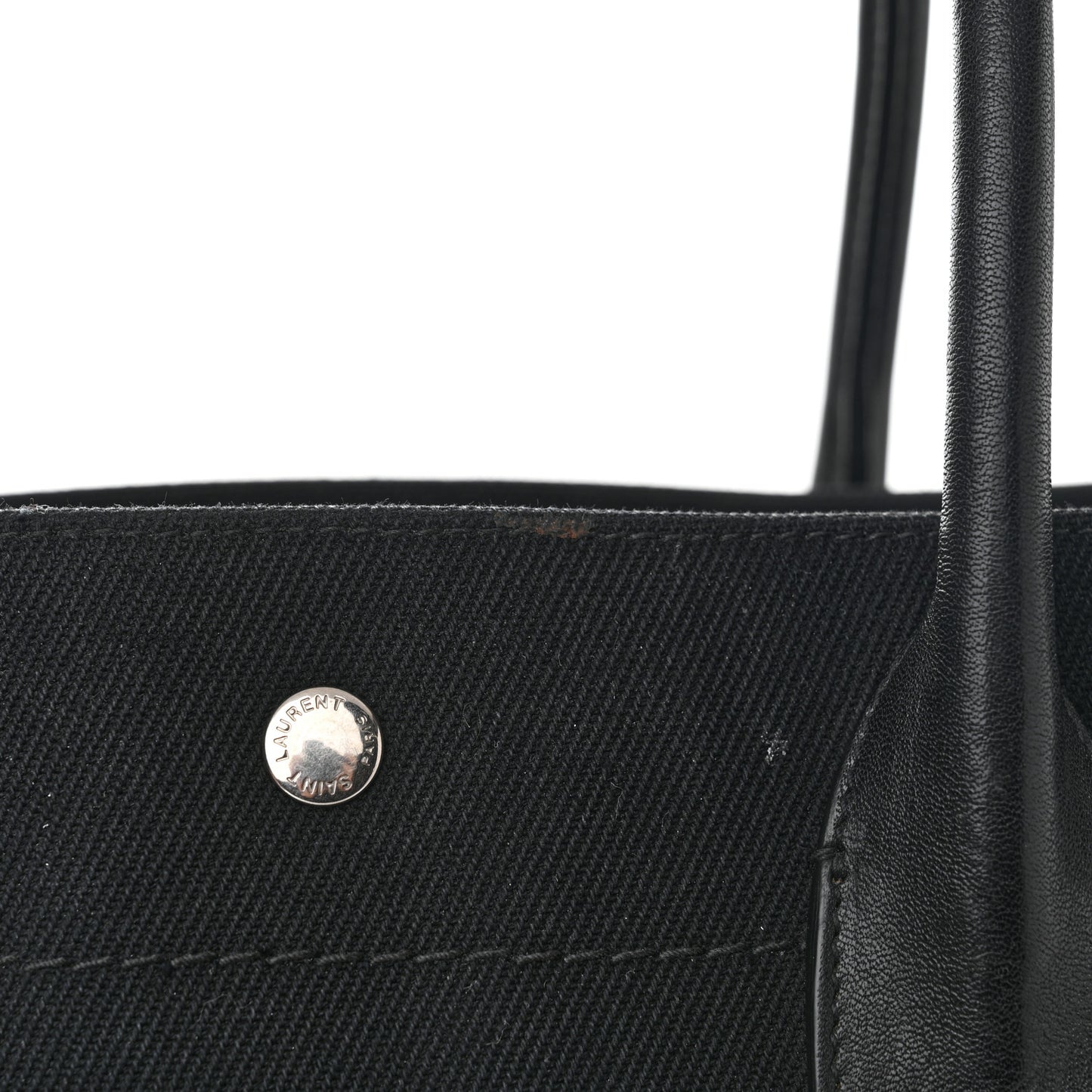 Linen Calfskin Rive Gauche Tote Black