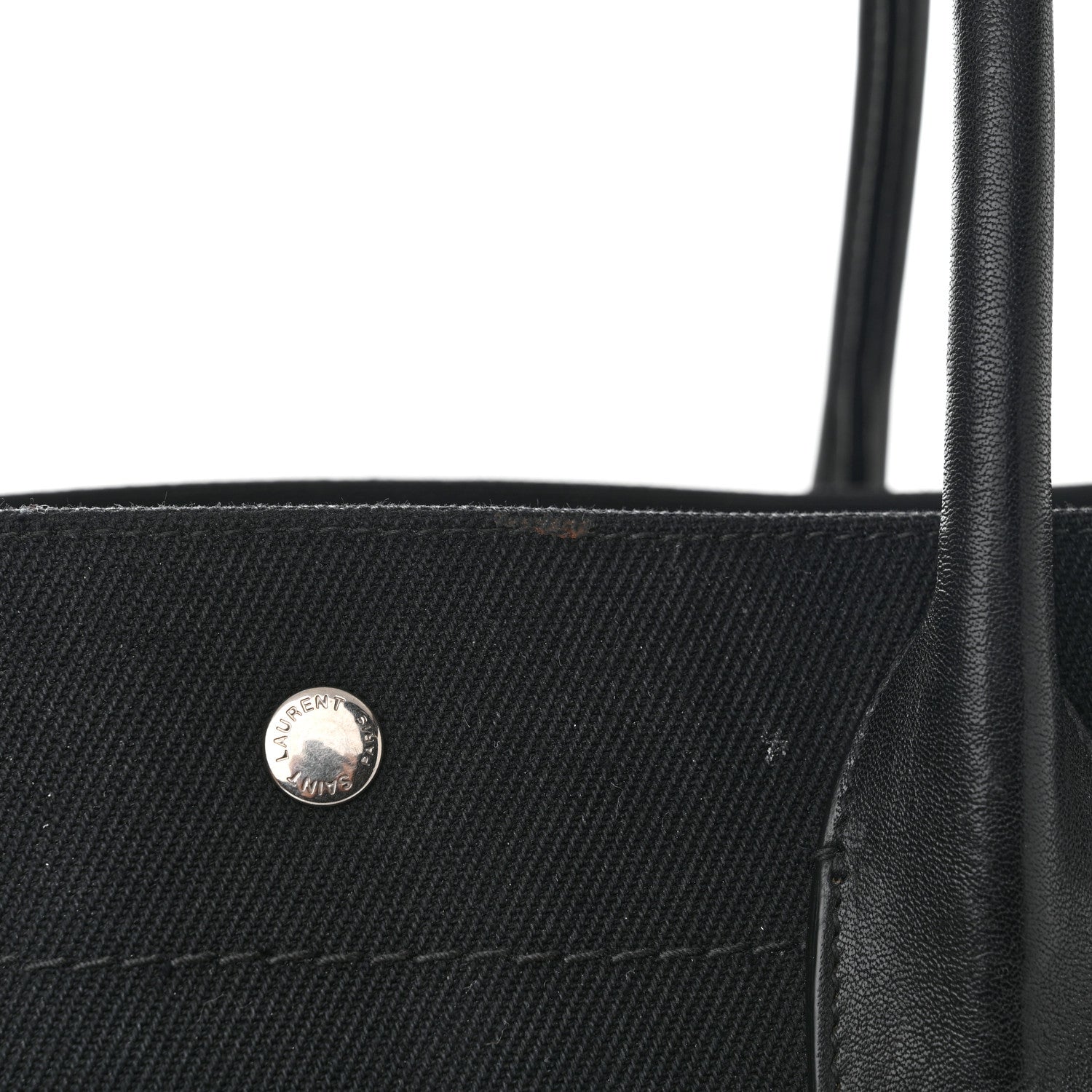 Saint Laurent Linen Calfskin Rive Gauche Tote Black 14 of 15