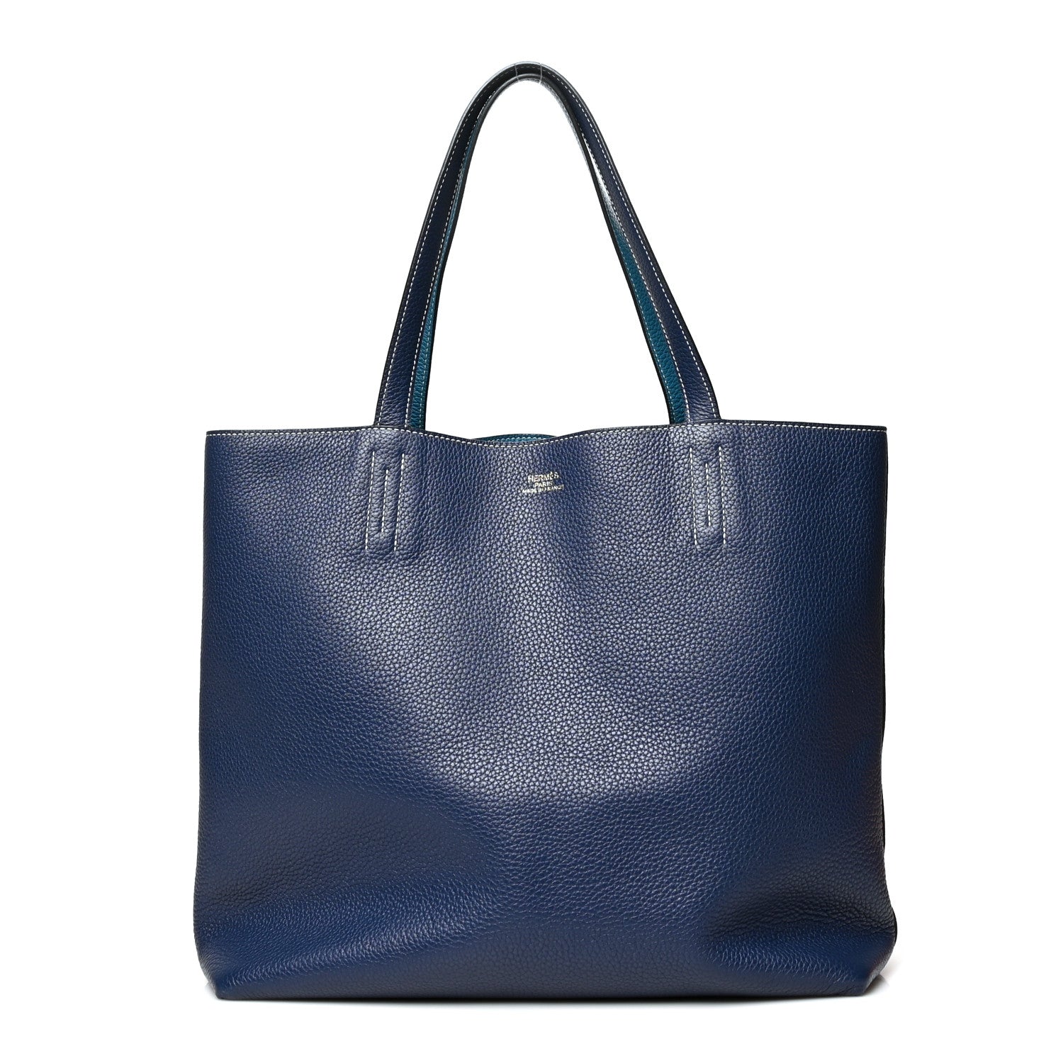 Hermes Taurillon Clemence Double Sens 36 Reversible Tote Bleu Sapphire Bleu Izmir 1 of 14