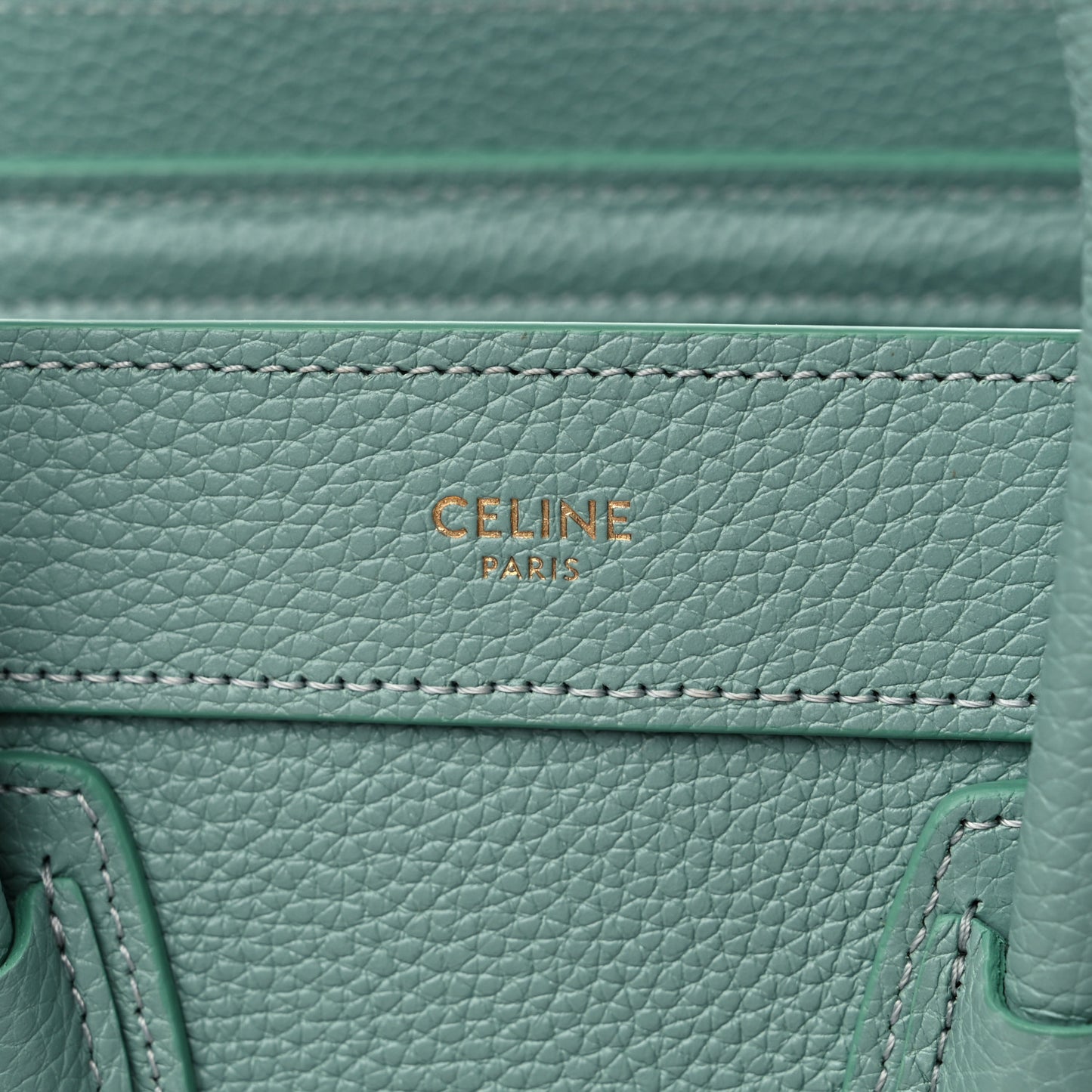 Drummed Calfskin Nano Luggage Ice Mint