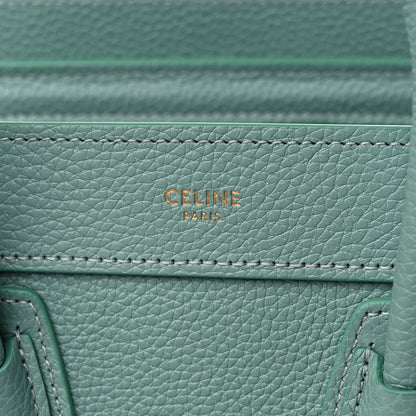 Celine Drummed Calfskin Nano Luggage Ice Mint 7 of 11