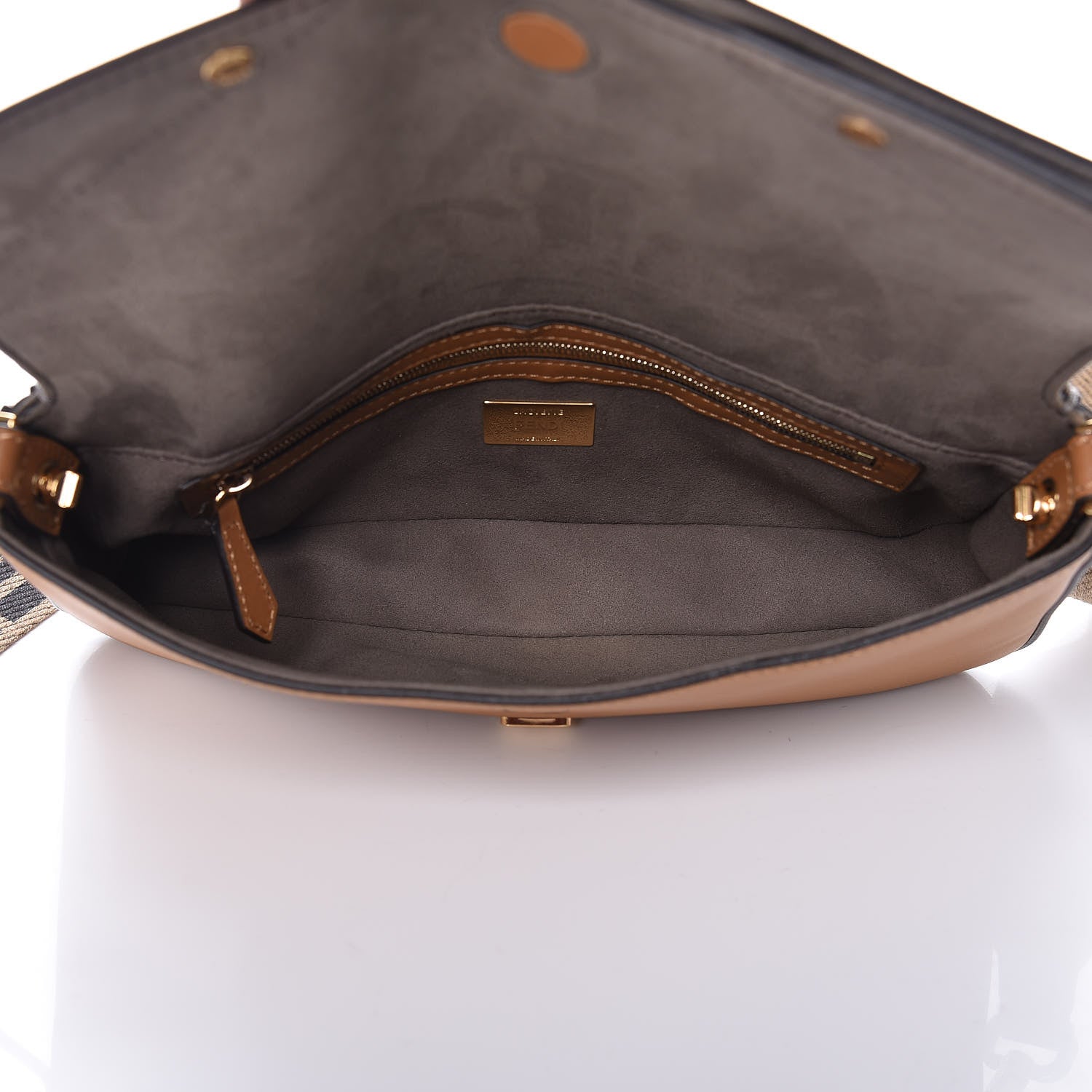 Fendi Vitello Grace FF 1974 Baguette Nocciolo Argilla Notte 5 of 14