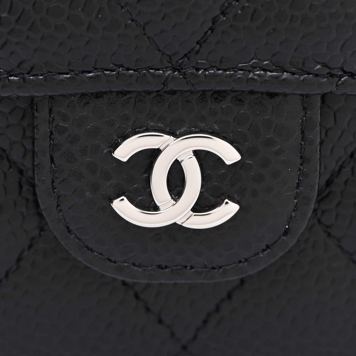Chanel Caviar Quilted Compact Flap Wallet Black 9 of 10