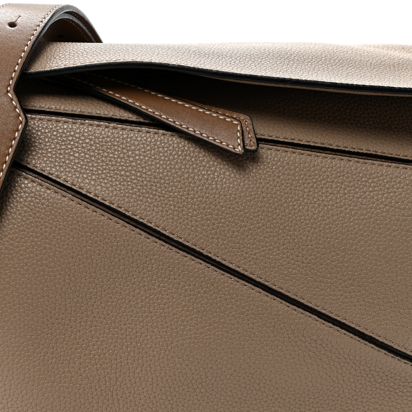 Grained Calfskin Medium Puzzle Bag Sand Mink