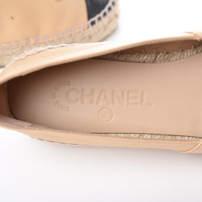 Chanel Lambskin CC Espadrilles 39 Beige Black 7 of 12