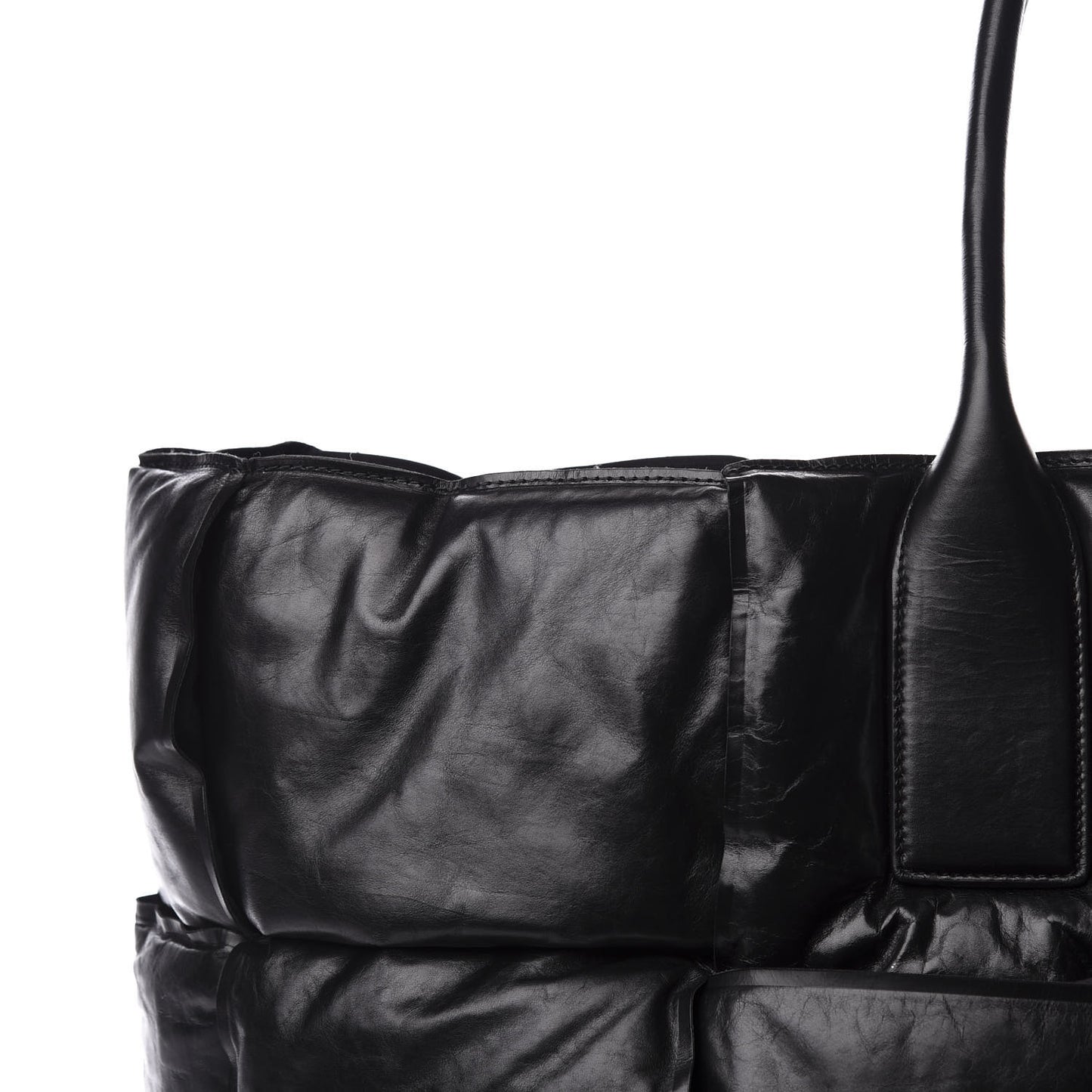 Calfskin Maxi Intrecciato BV Squash Tote Black