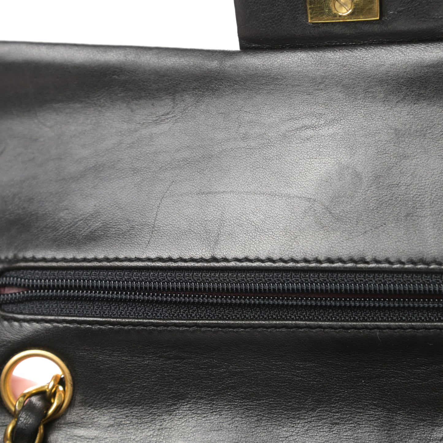 Lambskin Quilted Small Double Flap Black