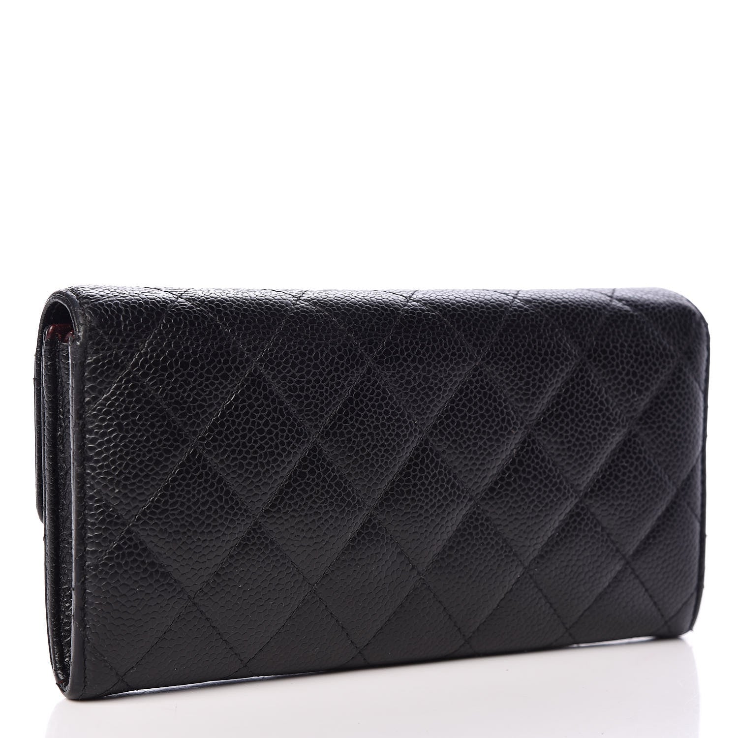 Chanel Caviar Quilted Large Gusset Flap Wallet Black 3 of 13