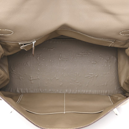 Hermes Taurillon Clemence Voyage Kelly 50 Etoupe 5 of 14