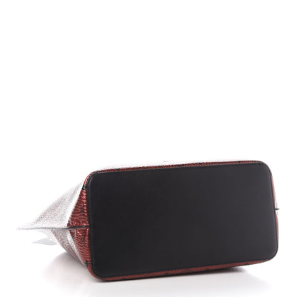 MCM Metallic Visetos Shopper Tote Scooter Red 4 of 11