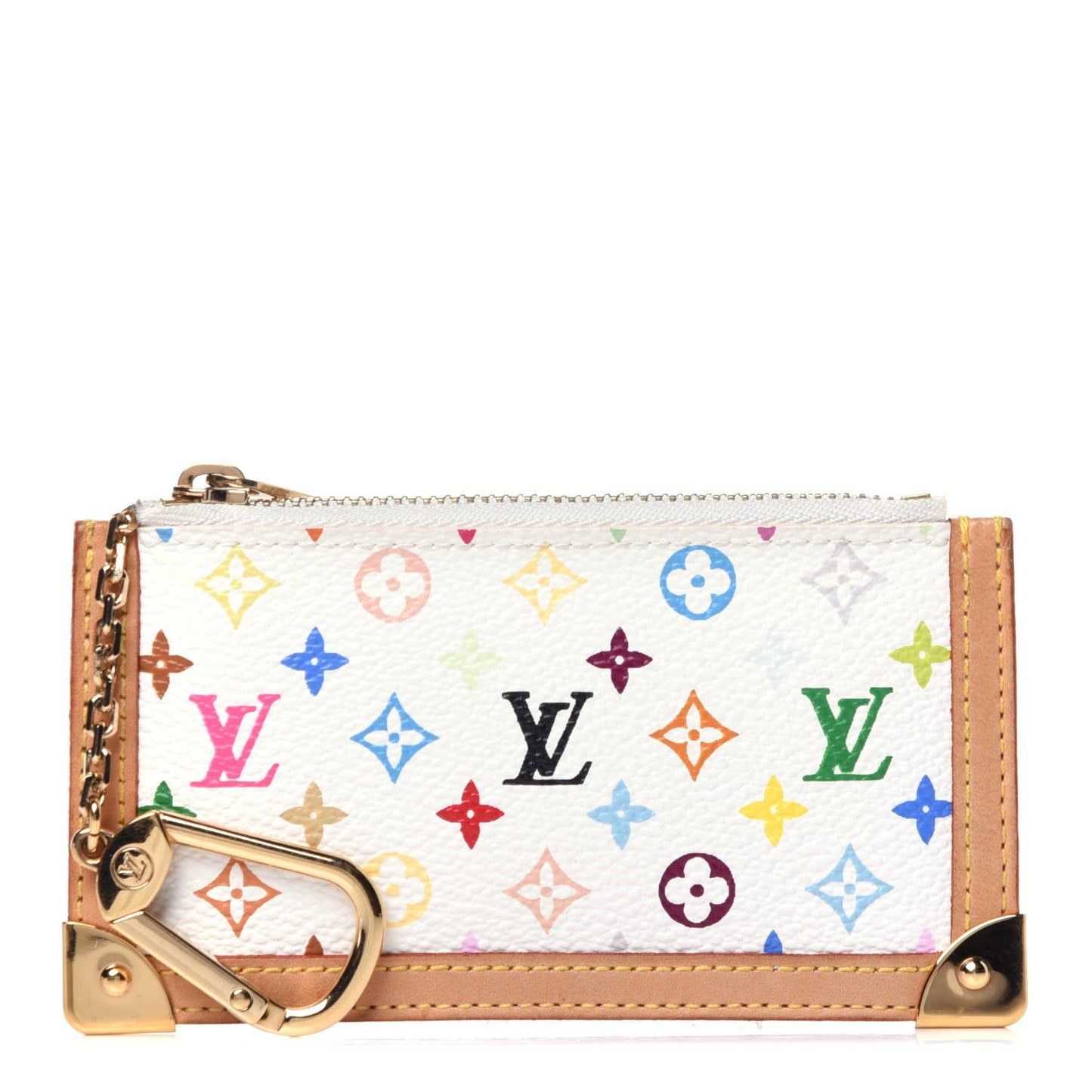 Monogram Multicolor Key Pouch White
