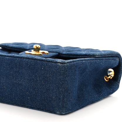 Chanel Denim Quilted Mini Square Flap Blue 10 of 10