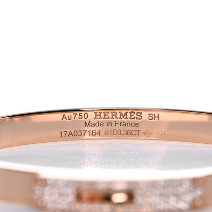Hermes 18K Rose Gold Diamond Kelly PM Bangle Small 4 of 7