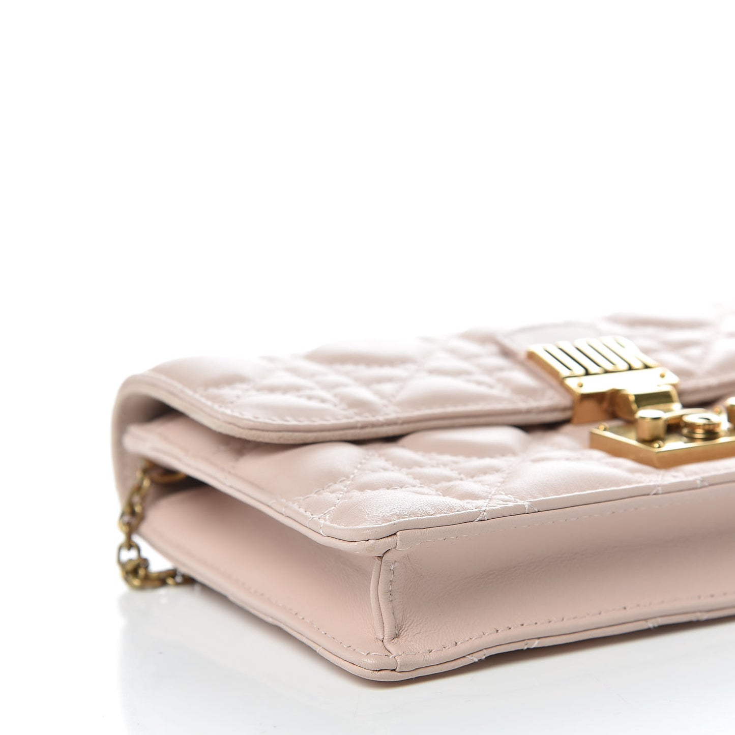 Lambskin Cannage Dioraddict Wallet On Chain Clutch Rose Poudre