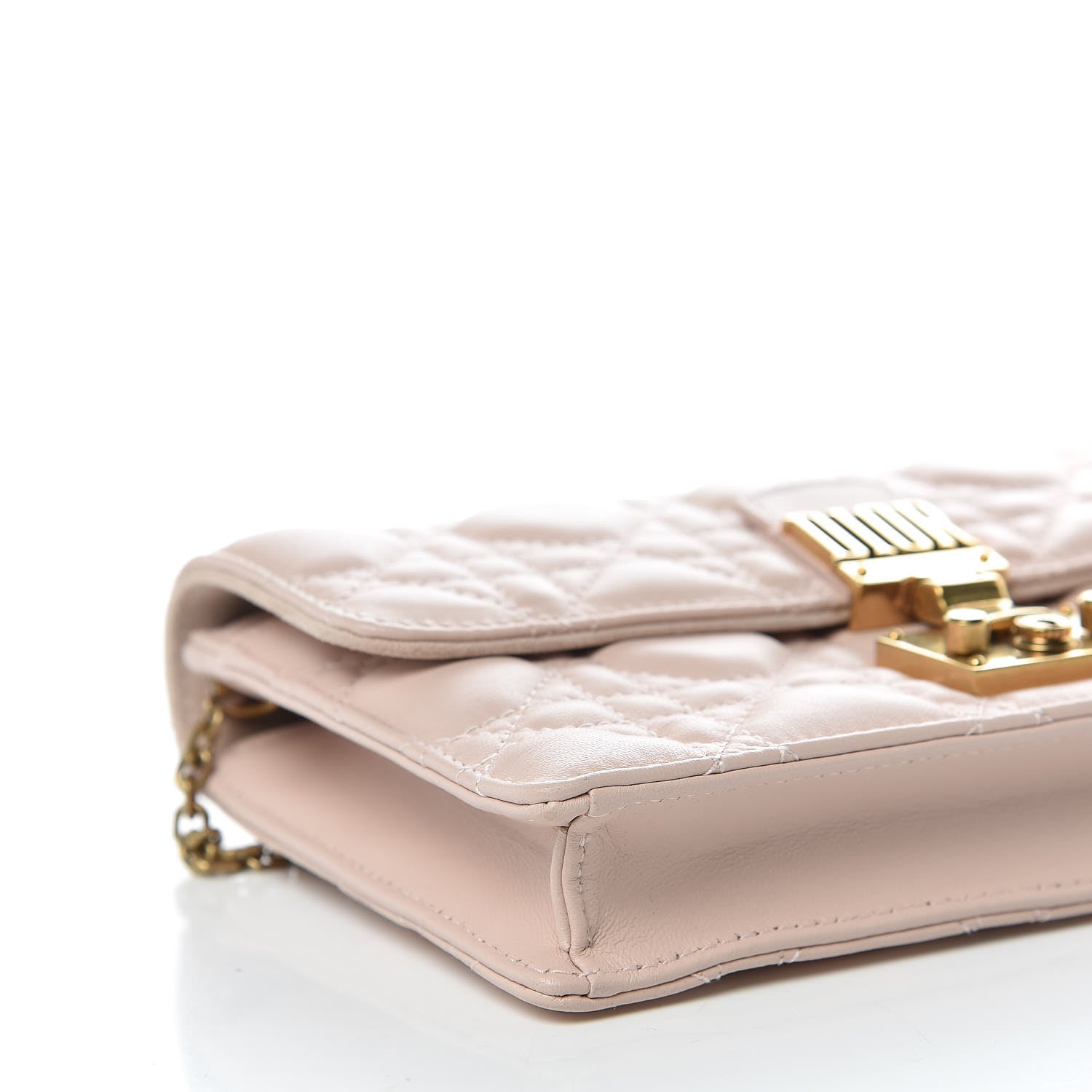 Christian Dior Lambskin Cannage Dioraddict Wallet On Chain Clutch Rose Poudre 5 of 11