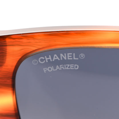 Chanel Acetate Metal Polarized Rectangle Sunglasses 5442-A Tortoise 7 of 8