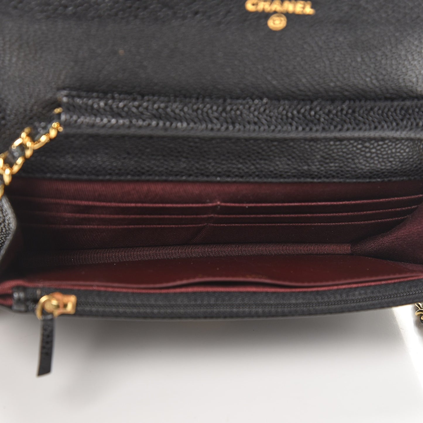 Caviar Quilted Wallet On Chain WOC Black
