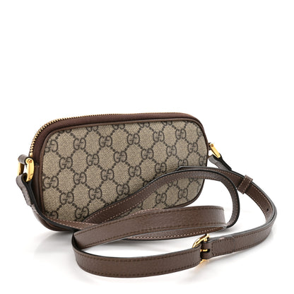 Gucci GG Supreme Monogram Web Mini Ophidia GG Bag Brown 3 of 12