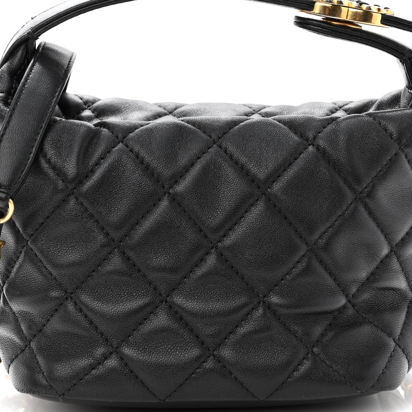 Lambskin Quilted Small Perfect Meeting Hobo Black