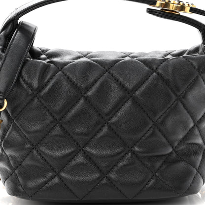 Chanel Lambskin Quilted Small Perfect Meeting Hobo Black 7 of 9