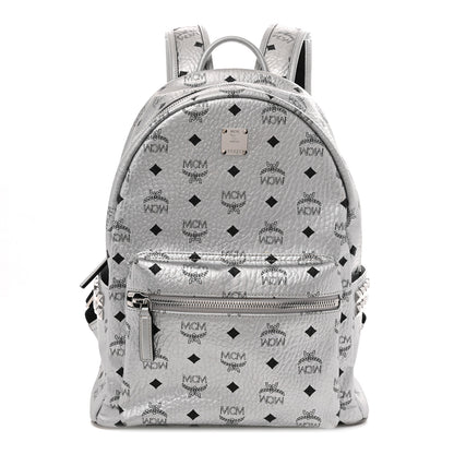 MCM Metallic Visetos Medium Side Stud Stark Backpack Berlin Silver 1 of 14