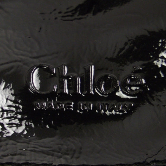 Crinkled Patent Betty Shoulder Bag Black