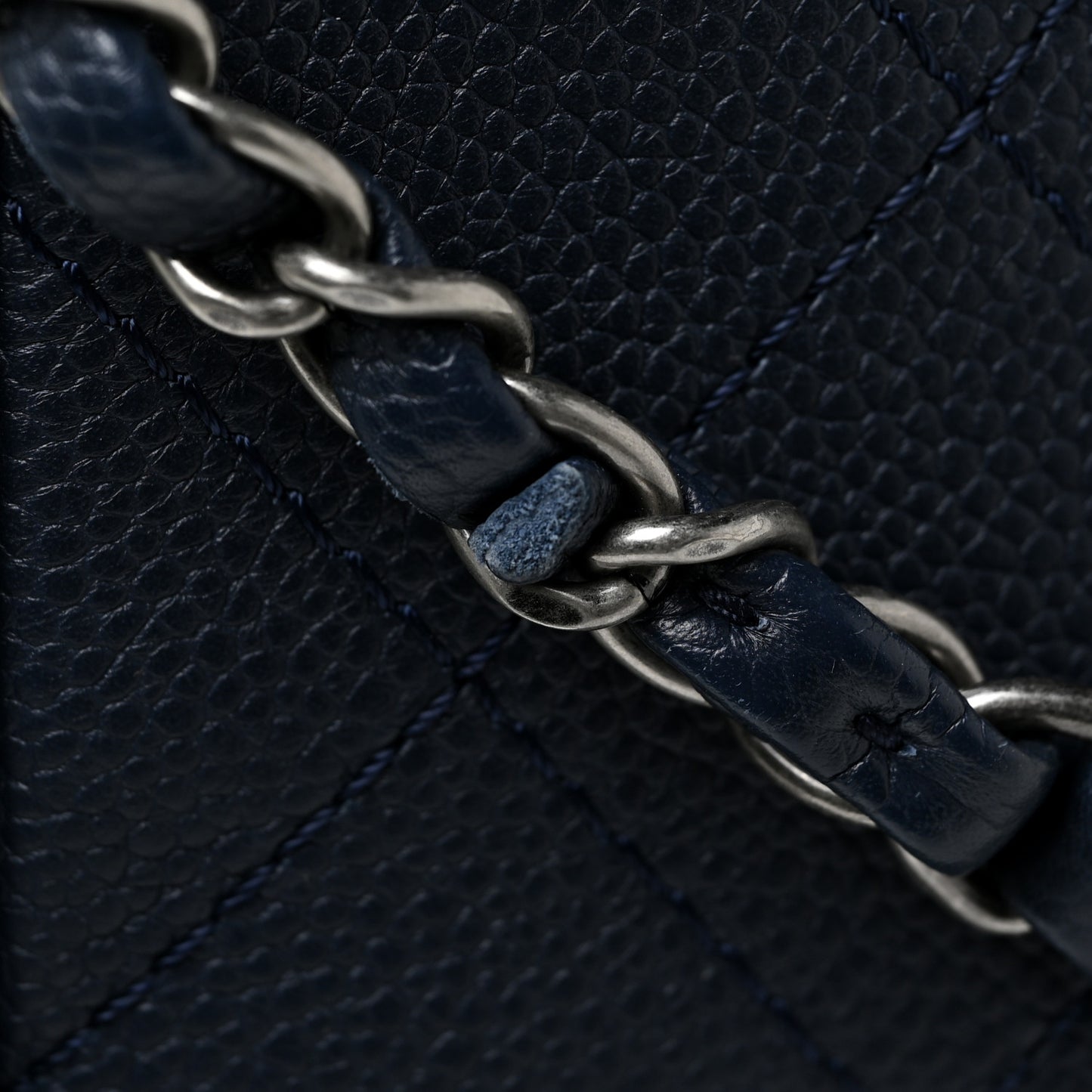 Caviar Large Shopping Tote Navy