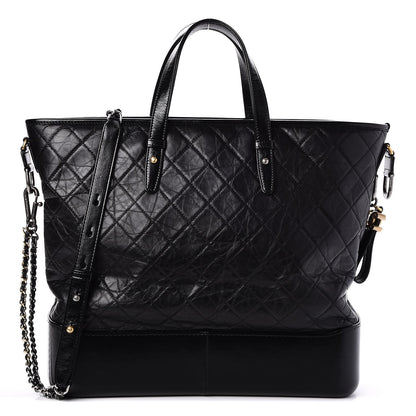 Chanel Calfskin Quilted Large Gabrielle Shopping Tote Black 1 of 8