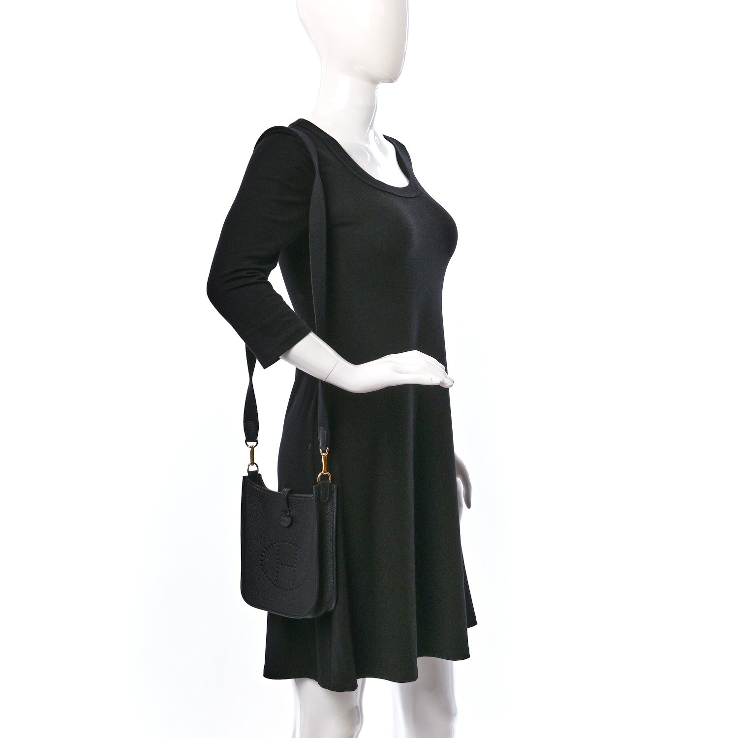 Hermes Taurillon Clemence Evelyne TPM Black 2 of 11