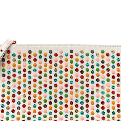 Christian Louboutin Calfskin Empire Spikes Loubiposh Clutch White Multi 7 of 9