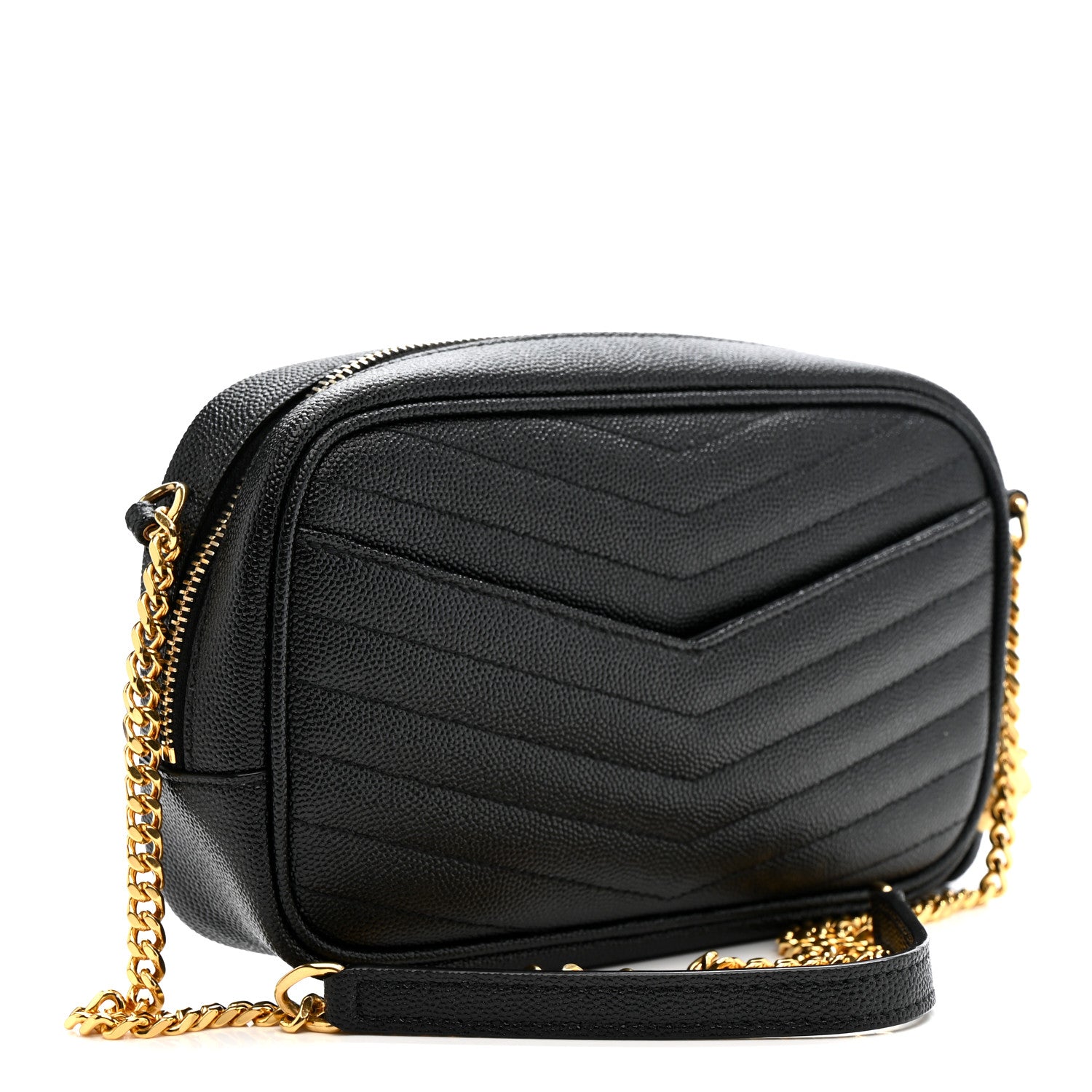 Saint Laurent Grain De Poudre Matelasse Monogram Mini Lou Camera Bag Black 3 of 11