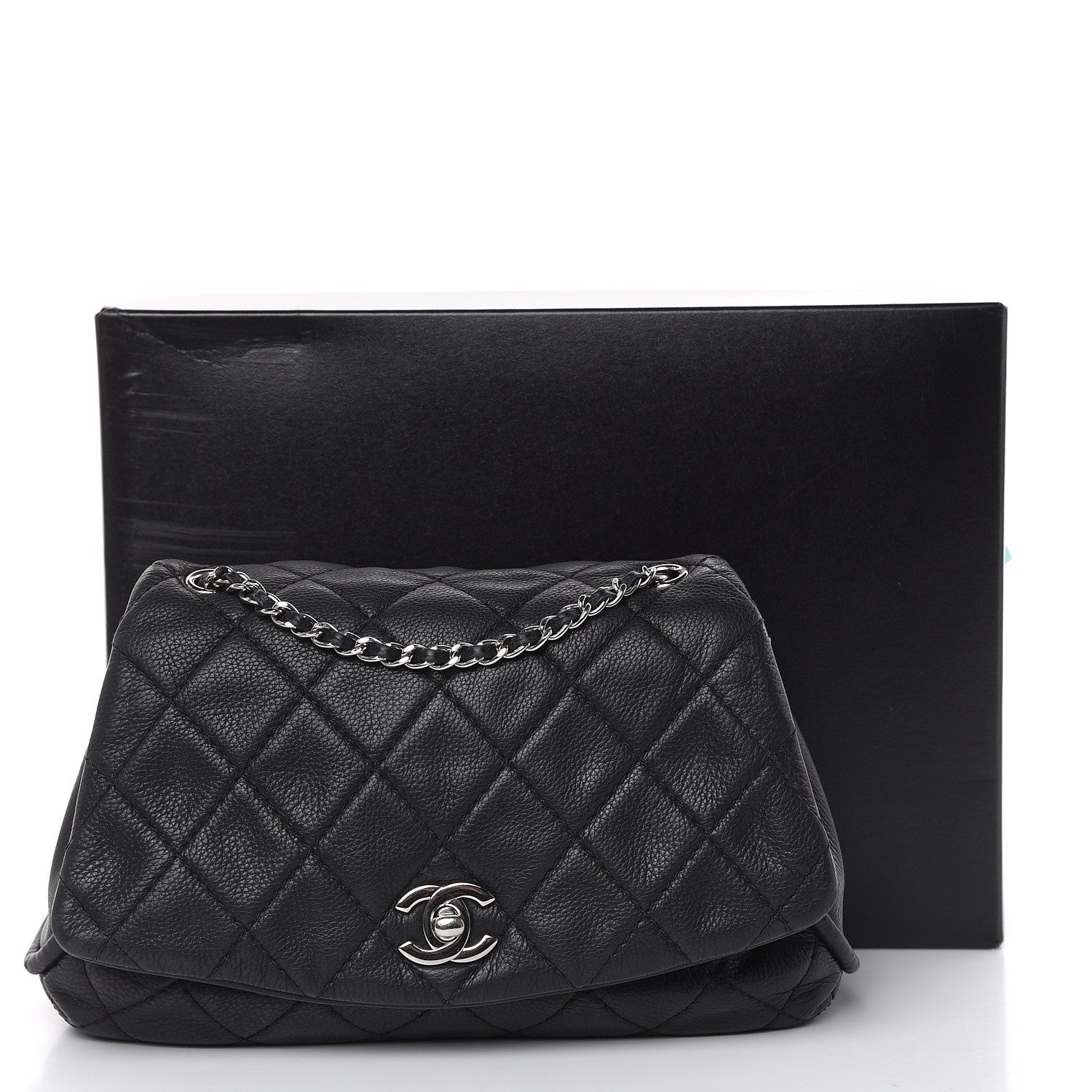 Chanel Grained Calfskin Single Flap Black 16 of 18