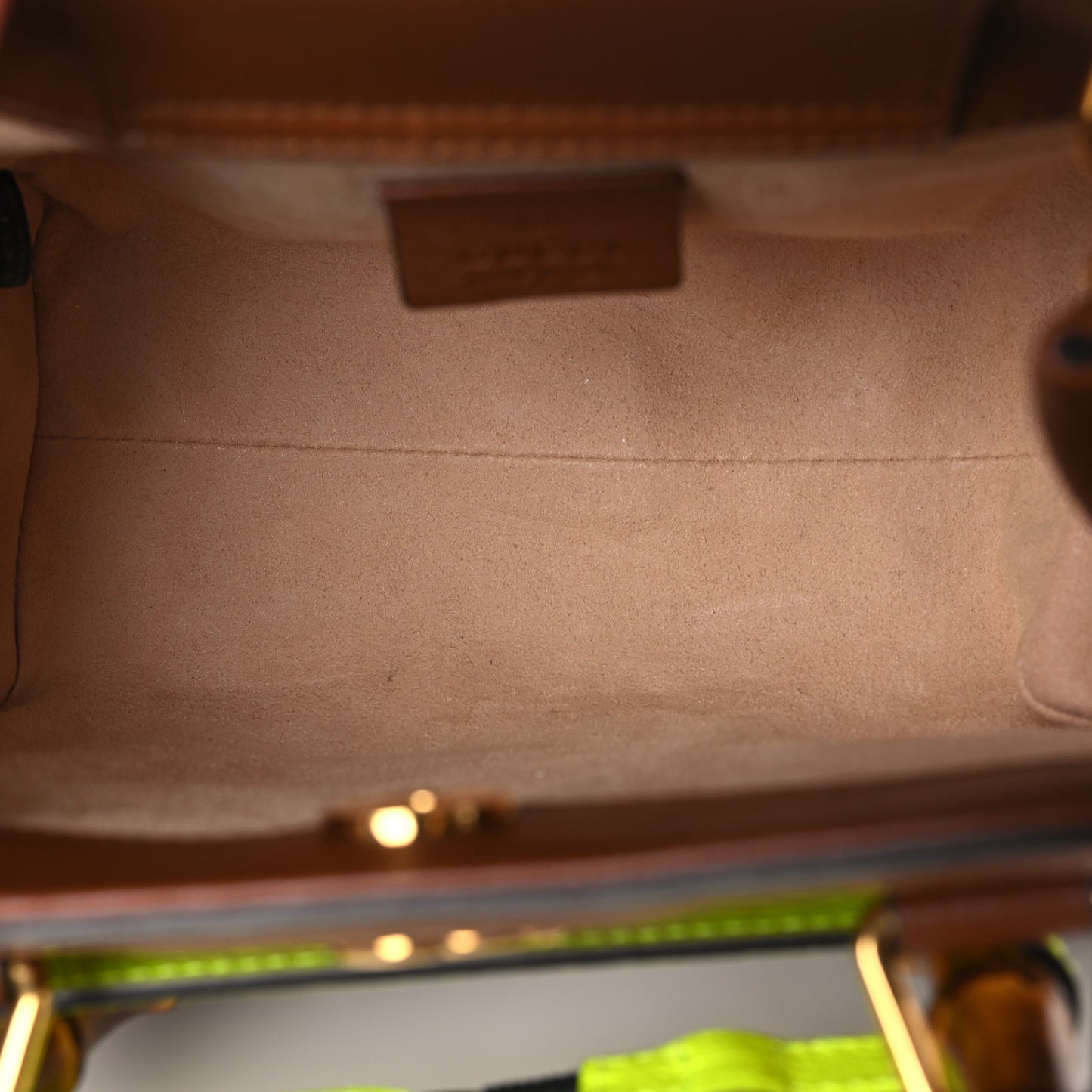 Wonka Grain Calfskin Mini Diana Tote Bag Cuir Yellow Fluo