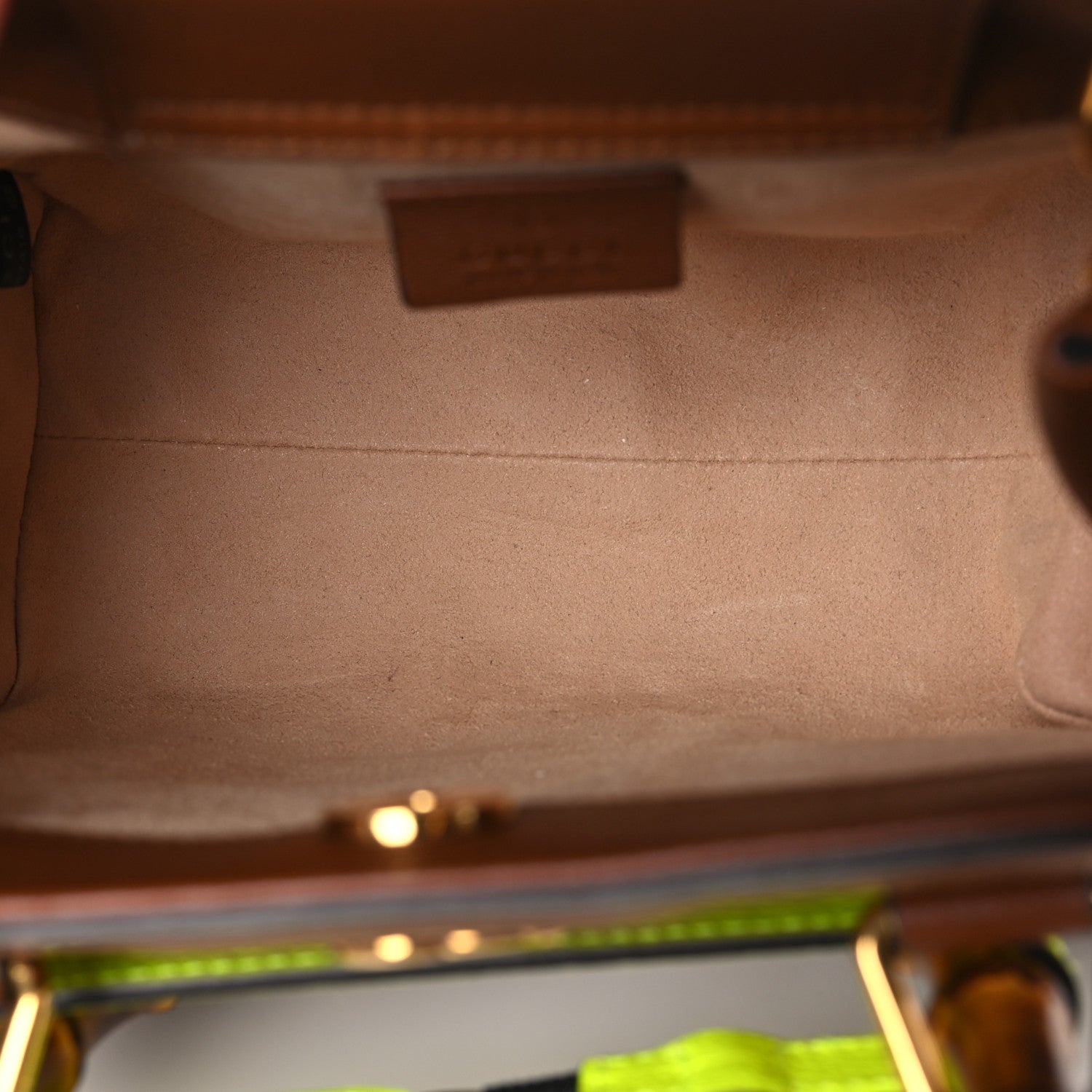 Gucci Wonka Grain Calfskin Mini Diana Tote Bag Cuir Yellow Fluo 5 of 9