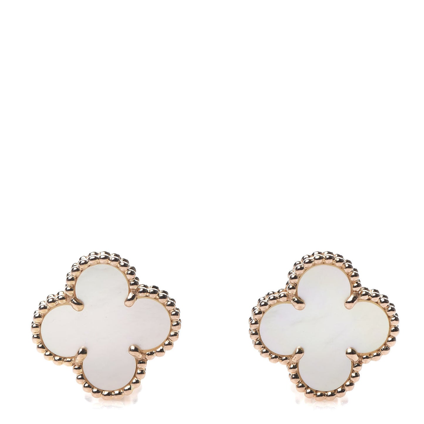 18K Rose Gold Mother of Pearl Vintage Alhambra Earrings