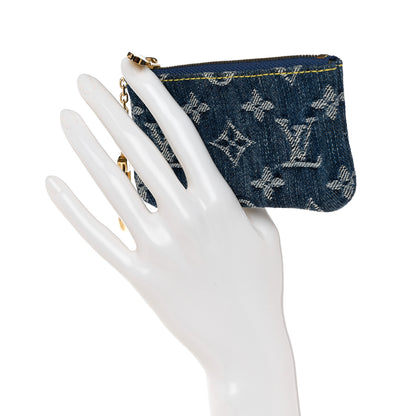 Louis Vuitton Monogram Denim Key Pouch Blue 2 of 8